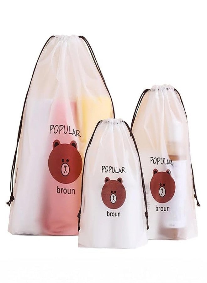 ARLICODECK Shoe Bag Cover for Shoe Storage Travel Organizer for Women and Men Dustproof Shoe Bags Pouches Travel in Keeping Bag Organized Travel Pouch Shoes Cover Bags (Bear) Pack of 10 - Image 1